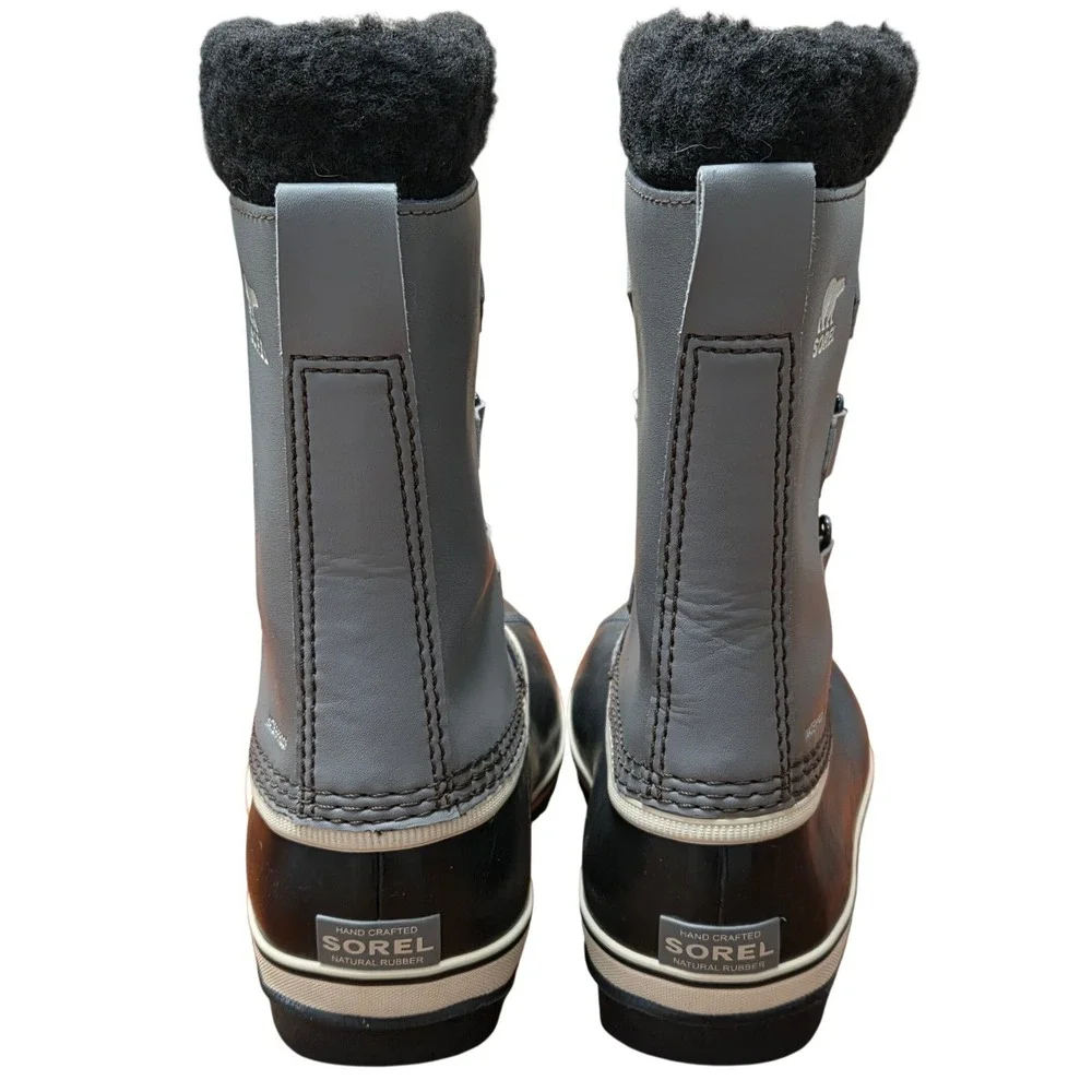 Sorel 1964 Pac Strap Winter Boots Youth 4 Grey Black Waterproof Winter Snow Ski